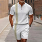 🔥60 % DE RÉDUCTION🔥Ensemble chemise et short à col zippé pour homme
