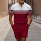 🔥60 % DE RÉDUCTION🔥Ensemble chemise et short à col zippé pour homme