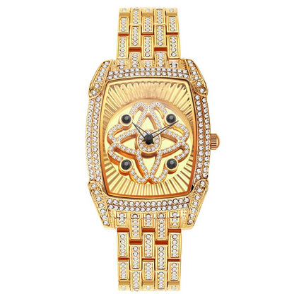📢 📢 50 % de réduction！！✨Montre-bracelet pour femme en quartz, ornée de strass⌚
