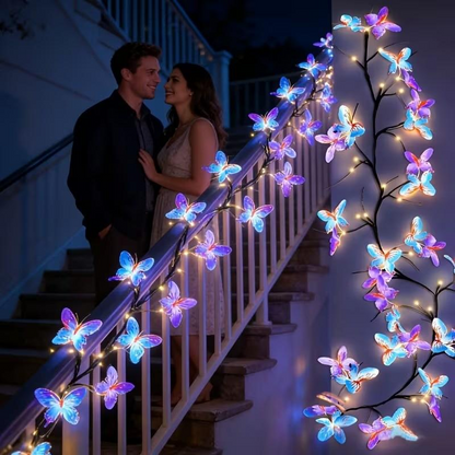 📢📢60 % de réduction !! ⏰Guirlande lumineuse LED à lianes et papillons romantiques
