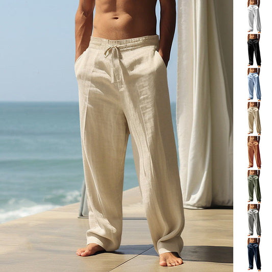 Pantalon décontracté homme à cordon de serrage avec poches