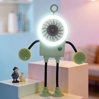 Ventilateur de bureau robotisé flexible avec éclairage LED