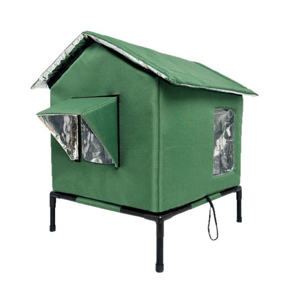 🐱🏡 -50% ! 🌿 Maison pour Chat Extérieure Surélevée Toutes Saisons – Oxford & Aluminium Thermique, Impérméable & Pliable.