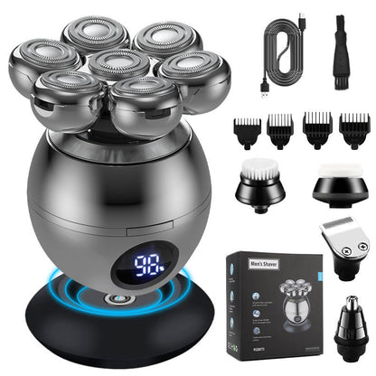 💪 Kit de rasoir flottant 7D | Multifonction 5-en-1⚡ Recharge sans fil + indicateur de batterie LED🚿 Utilisation sur peau sèche ou humide · Lavable🪐 Pratique pour les déplacements