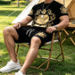 👑 50 % DE RÉDUCTION POUR UNE DURÉE LIMITÉE ! ✨ Ensemble pour homme avec imprimé Gold Crest – T-shirt et short, style décontracté chic ✨