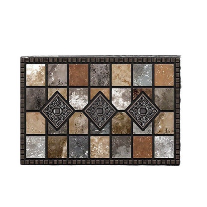 📢📢50 % DE RÉDUCTION !! ⏰ Paillasson Motif Pierre Géométrique – Antidérapant, Absorbant & Déco Tendance 🏡