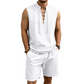 👕 PROMO LIMITÉE 50% DE RÉDUCTION ! ✨ Ensemble Homme en Lin – Haut sans Manches Lacé, Short, 7 Couleurs ☀️