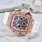 ⌚ Édition limitée – 50 % de réduction ! ✨ Montre de luxe pour homme, forme tonneau, ornée de strass