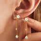 💐 50% DE RÉDUCTION 🌺 Boucles d'oreilles fleur convertibles – Fines, dorées à l’or – Polyvalentes, légères & parfaites pour le quotidien ou les soirées ✨