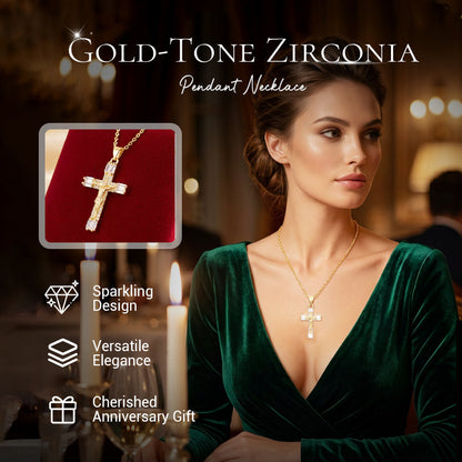 📢📢50 % DE RÉDUCTION !! ⏰Collier avec pendentif en zircone imitant l'or