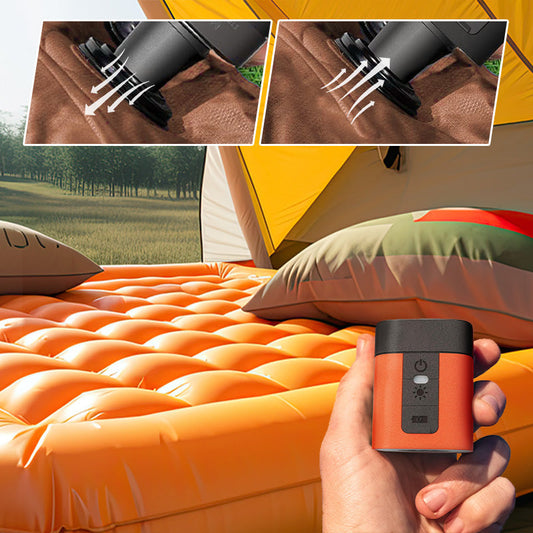 🔦 50% DE RÉDUCTION 🔋 Mini pompe à air électrique d’extérieur avec lampe – Sans fil, multi-embouts & LED intégrée – gonfle pneus, ballons ou matelas en déplacement – idéale pour camping ou urgence ⛺