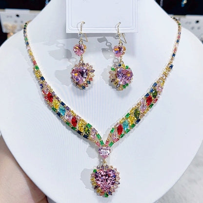 📢📢40 % DE RÉDUCTION !! ⏰Collier et boucles d'oreilles de la parure « Sparkling Heart »