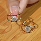 📢📢50 % DE RÉDUCTION !! ⏰Boucles D'Oreilles Double Anneau Boule Zirconia Scintillante