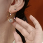 📢📢50 % DE RÉDUCTION !! ⏰Boucles D'Oreilles Double Anneau Boule Zirconia Scintillante