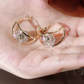 📢📢50 % DE RÉDUCTION !! ⏰Boucles D'Oreilles Double Anneau Boule Zirconia Scintillante