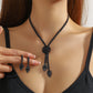 📢📢50 % DE RÉDUCTION !! ⏰Ensemble collier et boucles d'oreilles « Fleur » en zircon pour femme