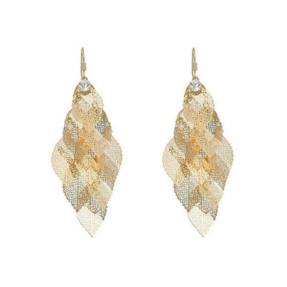 📢📢50 % DE RÉDUCTION !! ⏰Boucles d'oreilles élégantes pour femme, en forme de feuilles ajourées en cascade