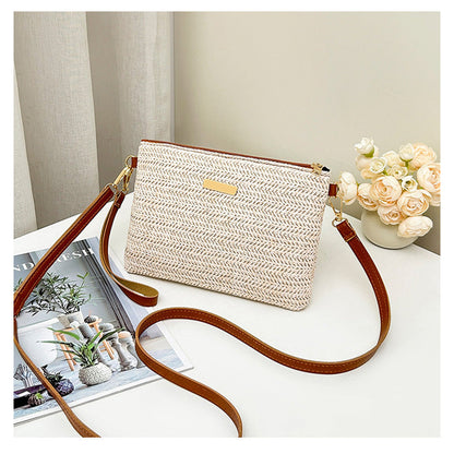 📢📢50 % DE RÉDUCTION !! ⏰Pochette à bandoulière en paille tressée pour femme