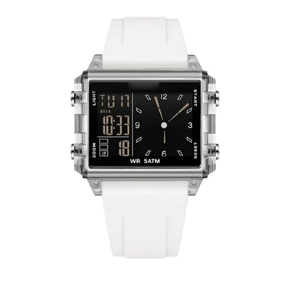 📢📢40% DE RÉDUCTION !! ⏰ Montre Numérique Transparente et Étanche 50M – ABS + Silicone + Acrylique – Affichage LED Clair & Design Givré pour Sport, Bureau et Sorties Nocturnes 🏋️