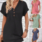 📢 PROMO LIMITÉE -50% ! ✨ Robe Femme Col V Boutons Manches Retroussées – Tissu Respirant Qualité, Coupe Flatteuse, 5 Couleurs Intemporelles · S–XL · Jour & Soir 🌸