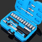 🔧📐Coffret douilles universel, cliquet angle réduit avec rallonge‑cardan, pour auto moto et meubles🚗✨