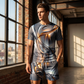 📢📢40% OFF !! ⏰Men's Casual Graphic T-Shirt and Shorts Set