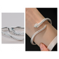 📢📢40% DE RÉDUCTION !! ⏰ 🐍 Bracelet Jonc Serpent Vintage – Manchette Ouverte Réglable avec Écailles Texturées & Yeux Verts ✨