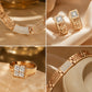 💎 -40% ! ✨ Parure de Bijoux Strass Élégante 4 Pièces – Alliage Zinc + Strass – Collier, Boucles d’Oreilles, Bracelet & Bague pour Soirée et Cadeau 🎁
