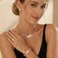 💎 -40% ! ✨ Parure de Bijoux Strass Élégante 4 Pièces – Alliage Zinc + Strass – Collier, Boucles d’Oreilles, Bracelet & Bague pour Soirée et Cadeau 🎁