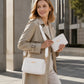 📢📢40% DE RÉDUCTION !! ⏰Ensemble de sacs à bandoulière pour femme à motif gaufré ondulé, sac à épaule de travail avec bandoulière large