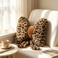 🐆🛒 -50% ! 🎠Coussin Léopard à Nœud – Fourrure Synthétique, Coton PP Haute Résilience & Design Ergonomique
