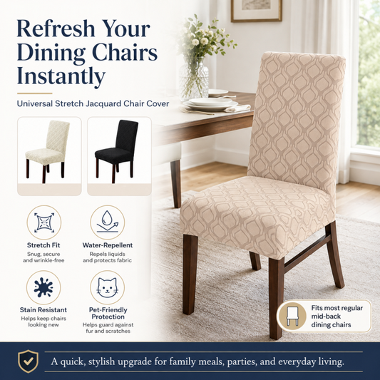 🪑 50% DE RÉDUCTION! 🛋️ Housse de chaise extensible – Élastique & ajustable pour tous les sièges ✨