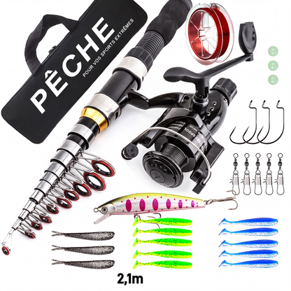 📢📢40 % DE RÉDUCTION !! ⏰Ensemble complet d'équipement de pêche de voyage avec sac de transport