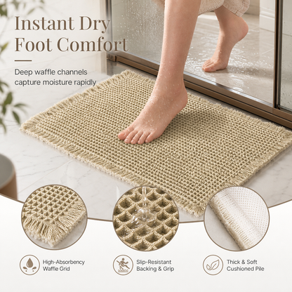 📢📢50% DE RÉDUCTION !! ⏰Tapis de Bain Gaufré Absorbant et Antidérapant