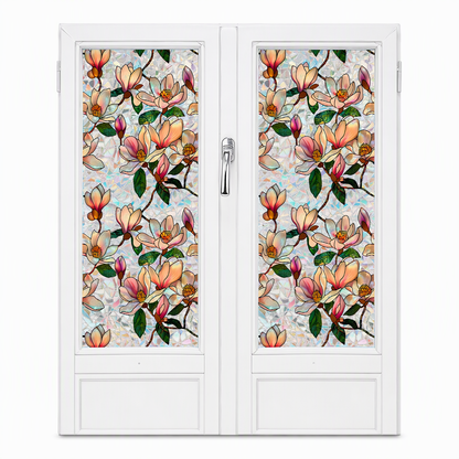 📢📢-40% DE RÉDUCTION !! ⏰ Film pour Vitre Effet Arc-en-Ciel Électrostatique, Sticker Décoratif Fleuri pour Fenêtre