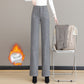 Pantalon droit thermique à taille haute pour femmes