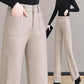 Pantalon droit thermique à taille haute pour femmes