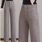 Pantalon droit thermique à taille haute pour femmes
